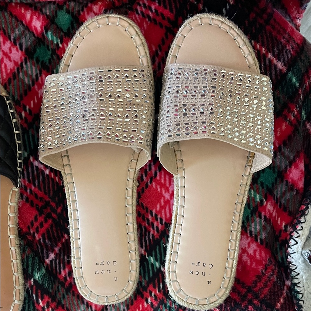 A New Day Women's Sparkling Beige Sandals